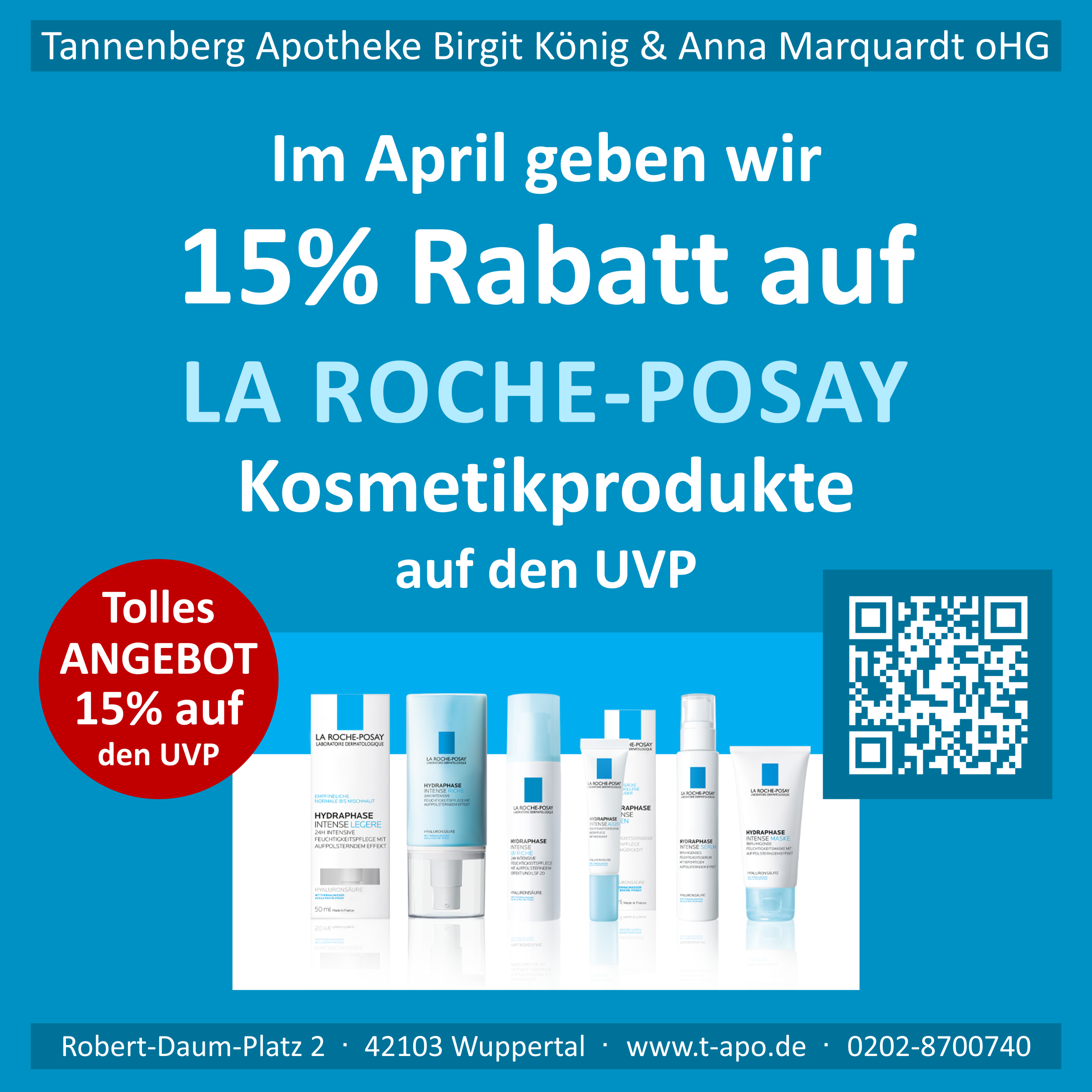 Im April 2025 geben wir 15% Rabatt auf den UVP für alle Produkte von La Roche-Posay