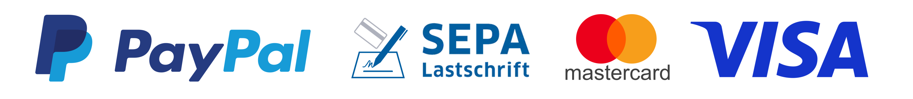 PayPal - SEPA Lastschrift - Mastercard - Visa