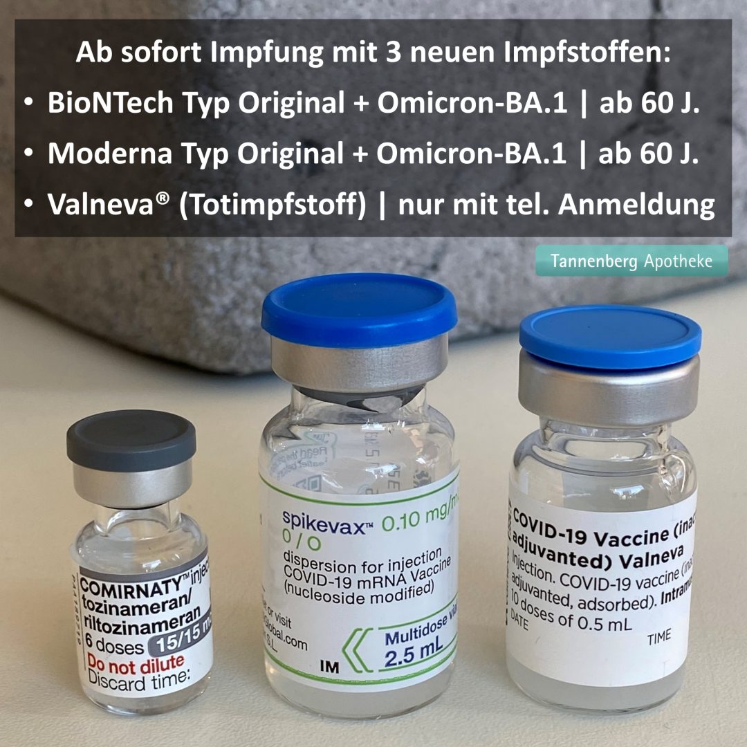 3 neue Impfstoffe verfügbar – Tannenberg Apotheke